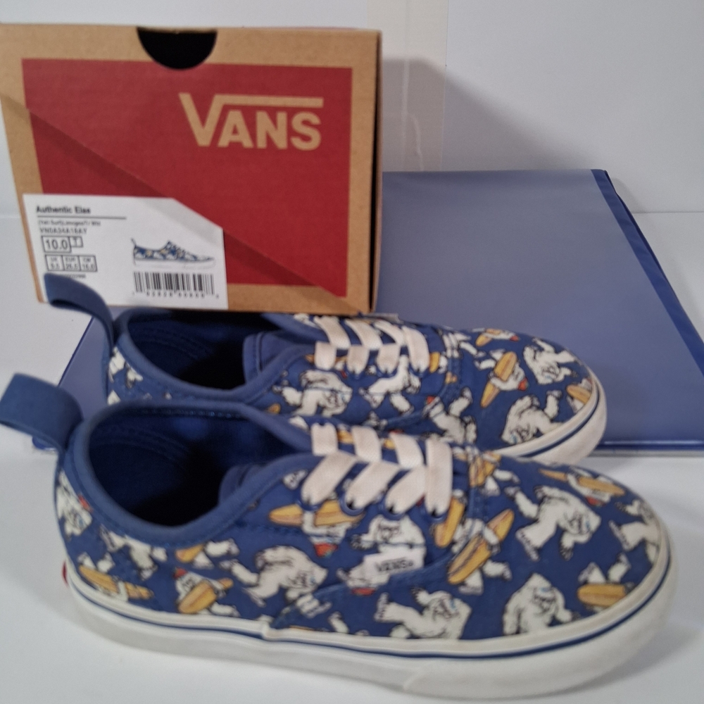 SKU 87 Vans Kids Blue and White Patterned Sneakers